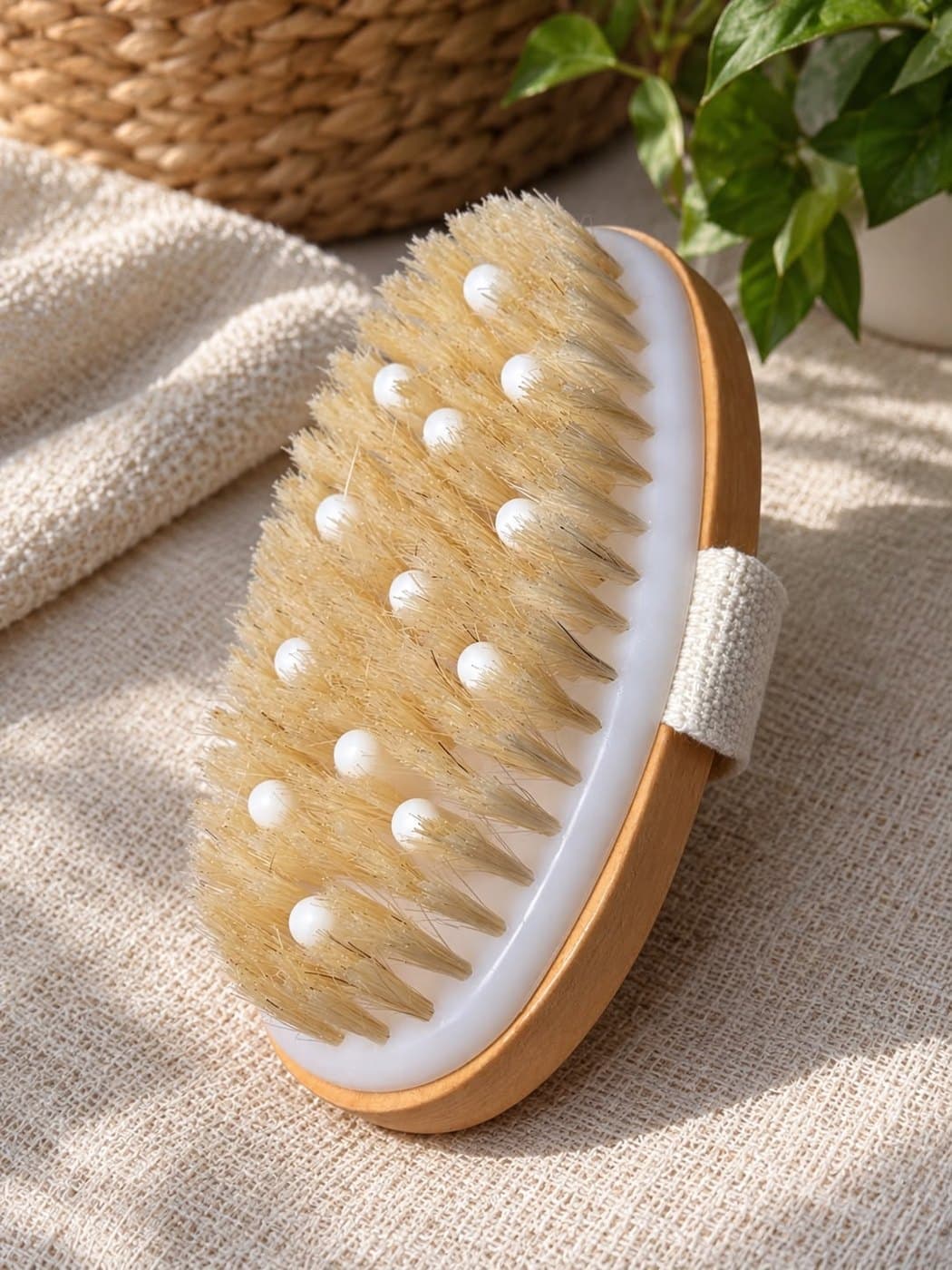 فرشاة التقشير الجاف dry brush – مع نقاط التدليك